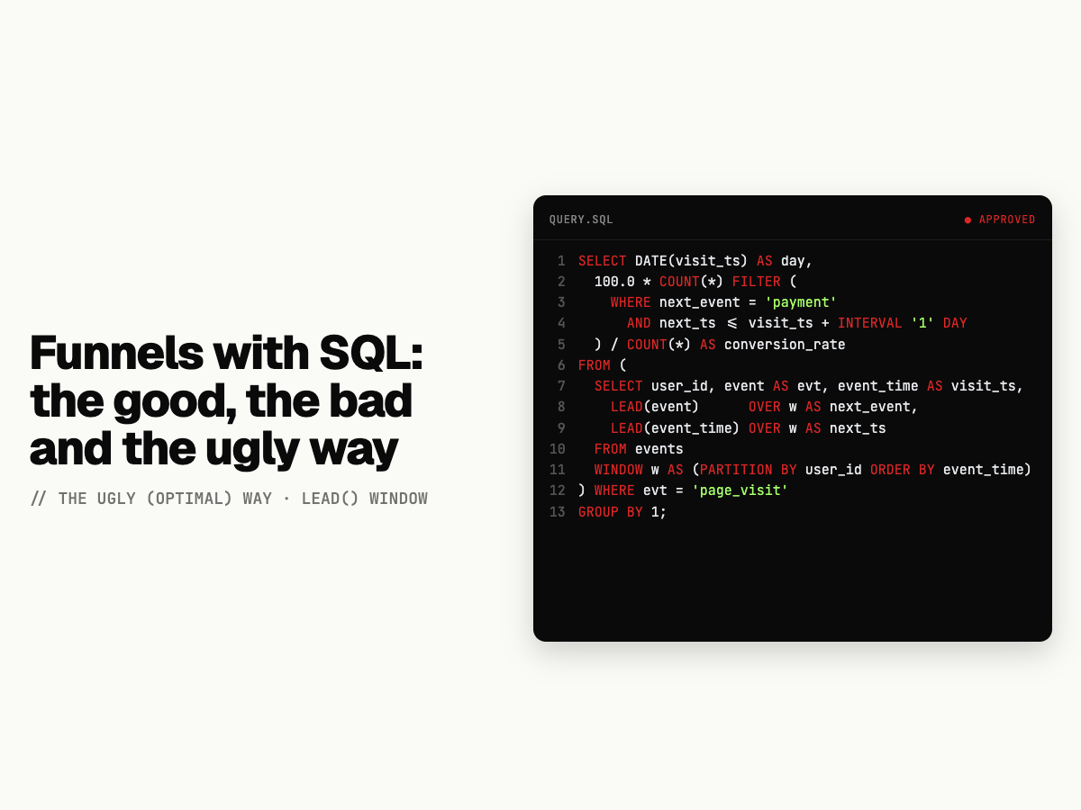 Funnels with SQL: The good, the bad and the ugly way