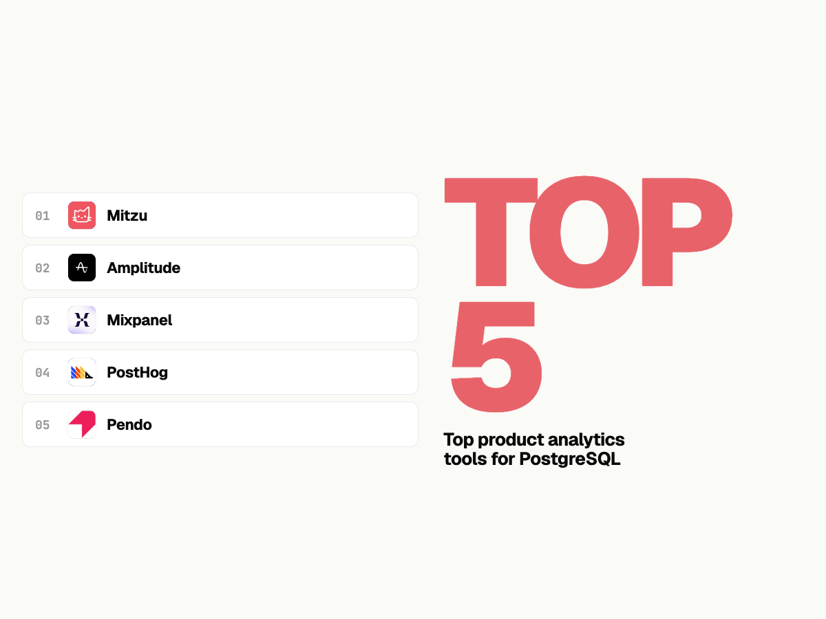 Top 5 Product Analytics Tools Integrating with PostgreSQL